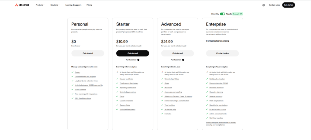 SaaS pricing page showing per-seat monthly costs for agency software audit