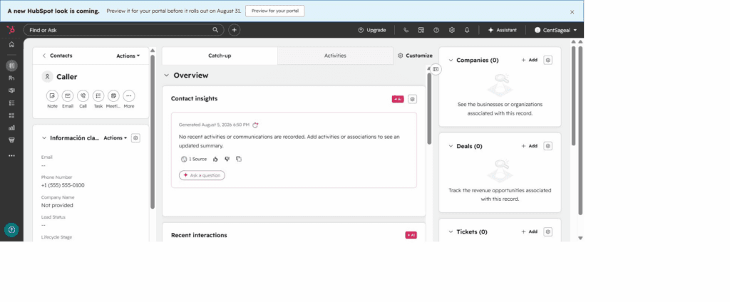 The resulting Contact record, live in HubSpot