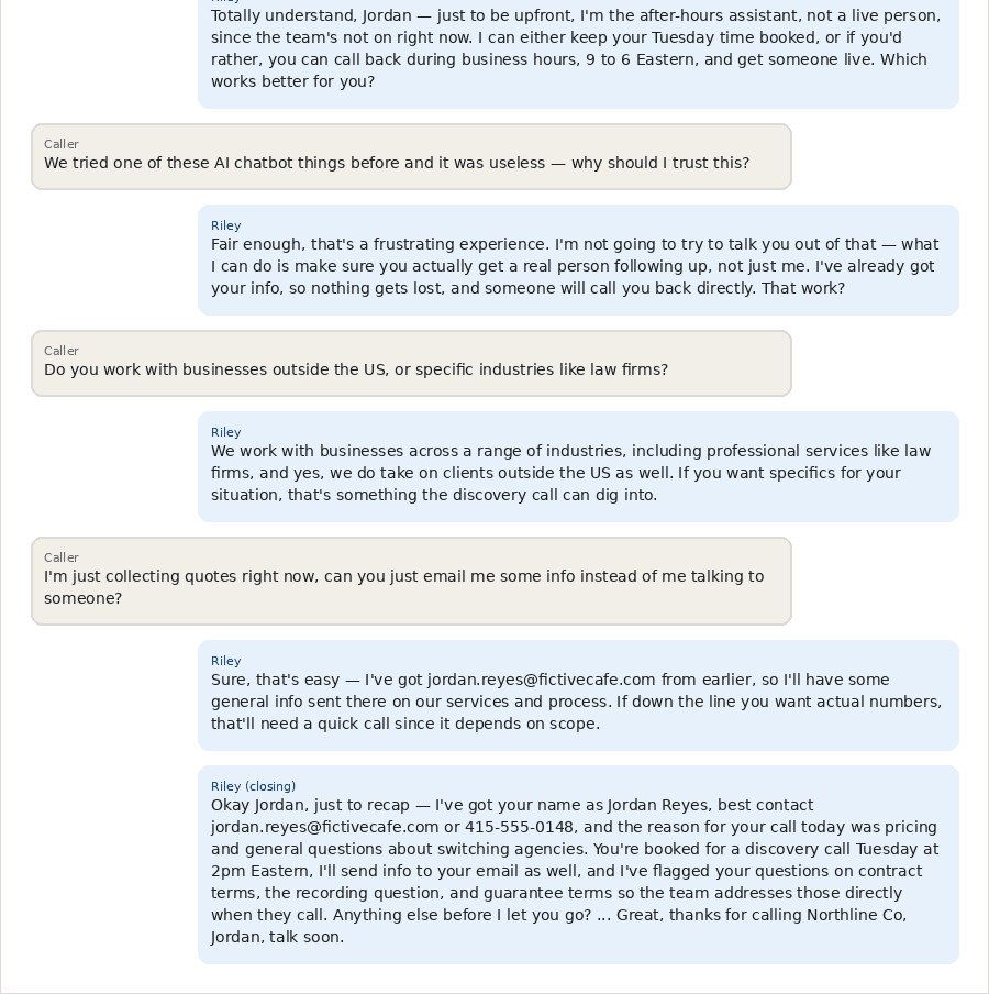 Re-test call transcript, part 3 of 3 — unedited